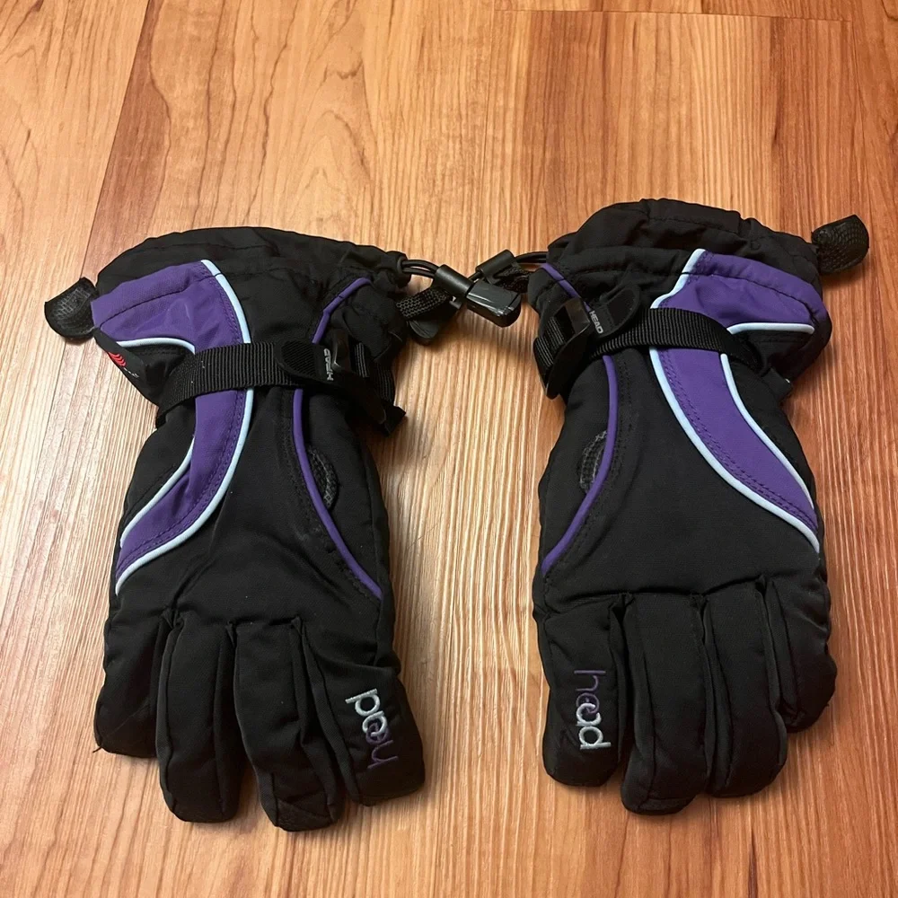 Youth Head Outlast Black and Purple Ski or Snowboard Gloves